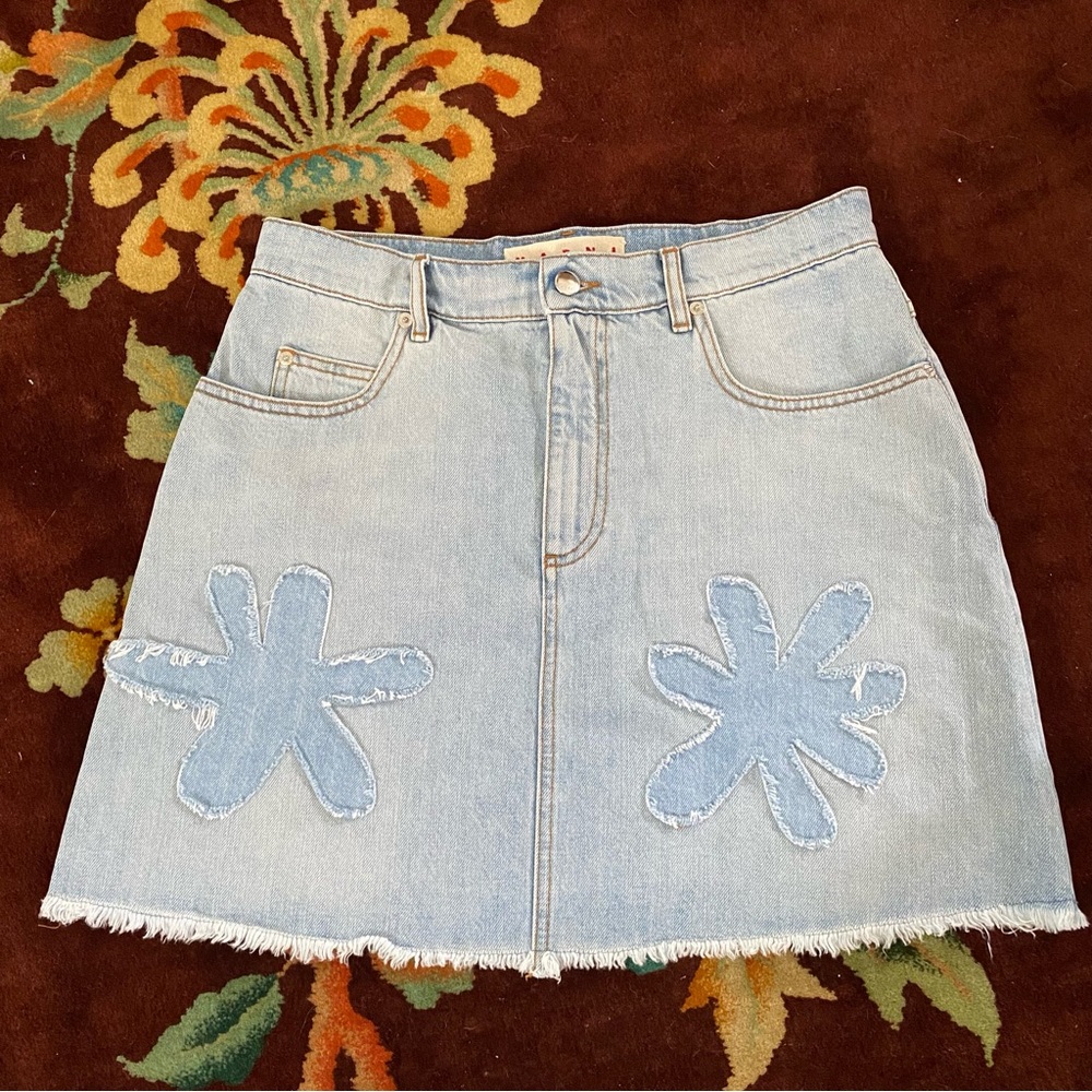 Marni Daisy Denim Mini Skirt